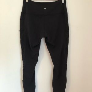 Lululemon leggings black with side braid detail